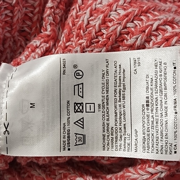 Gap Coral Chunky Cotton Knit Wide Crewneck Sweater - Picture 6 of 10